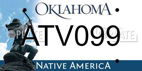 ATV099 Oklahoma License Plate