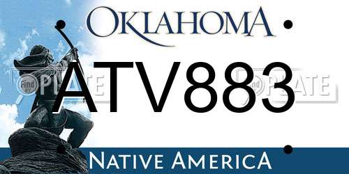 ATV883 Oklahoma License Plate