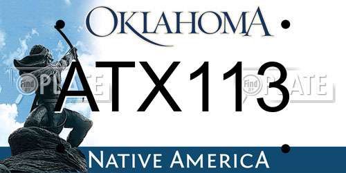 ATX113 Oklahoma License Plate