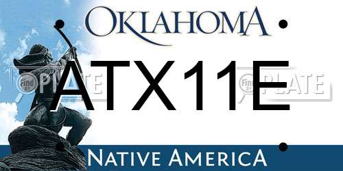 ATX11E Oklahoma License Plate