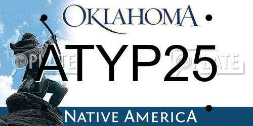 ATYP25 Oklahoma License Plate