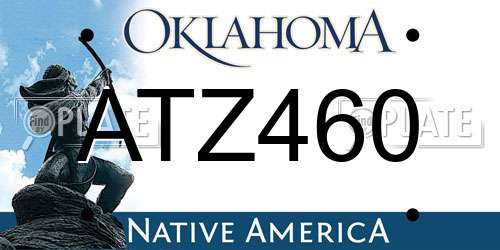 ATZ460 Oklahoma License Plate