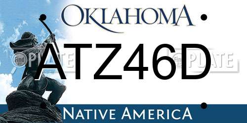 ATZ46D Oklahoma License Plate