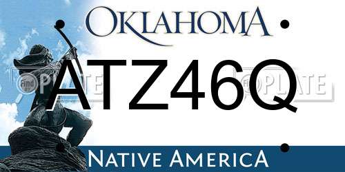 ATZ46Q Oklahoma License Plate