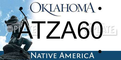 ATZA60 Oklahoma License Plate