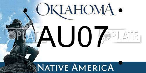 AU07 Oklahoma License Plate