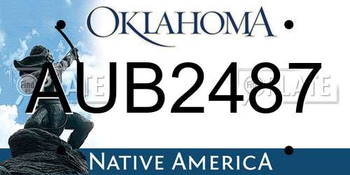 AUB2487 Oklahoma License Plate