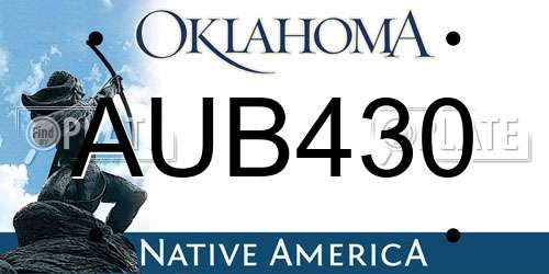 AUB430 Oklahoma License Plate