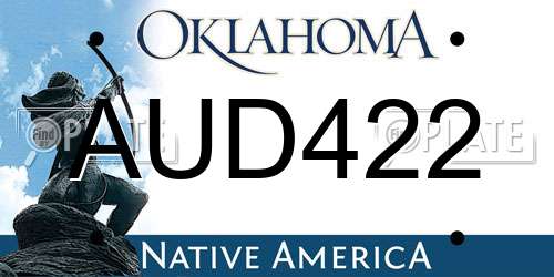AUD422 Oklahoma License Plate