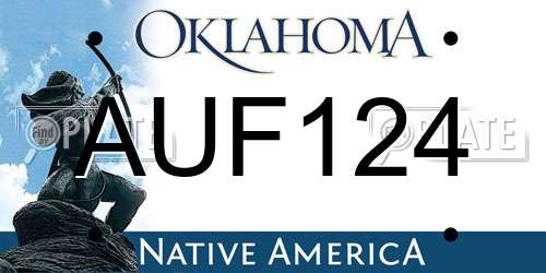 AUF124 Oklahoma License Plate