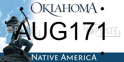 AUG171 Oklahoma License Plate