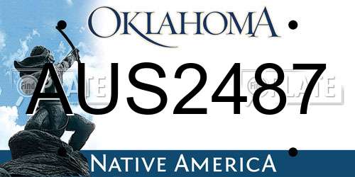 AUS2487 Oklahoma License Plate