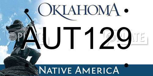 AUT129 Oklahoma License Plate
