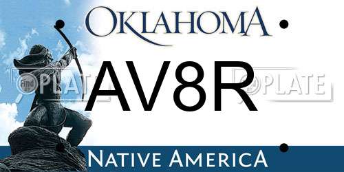 AV8R Oklahoma License Plate