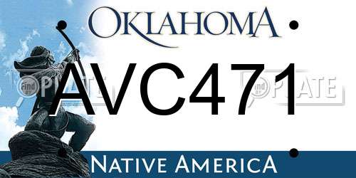 AVC471 Oklahoma License Plate