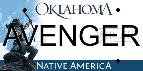 AVENGER Oklahoma License Plate
