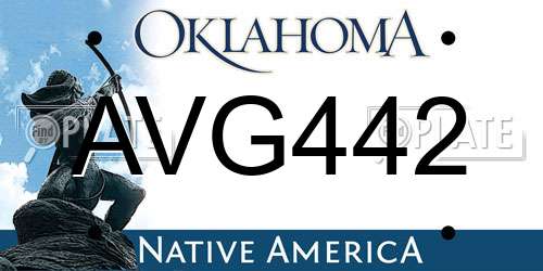 AVG442 Oklahoma License Plate