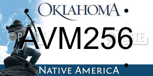 AVM256 Oklahoma License Plate
