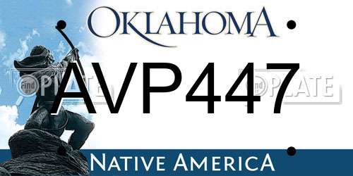 AVP447 Oklahoma License Plate