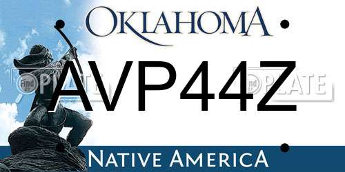 AVP44Z Oklahoma License Plate