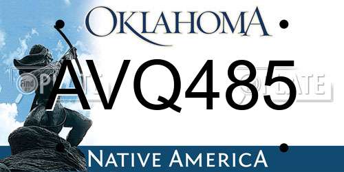 AVQ485 Oklahoma License Plate