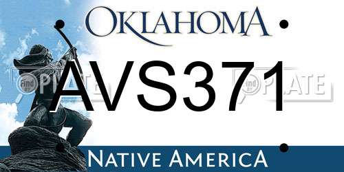 AVS371 Oklahoma License Plate