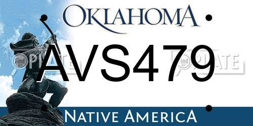 AVS479 Oklahoma License Plate