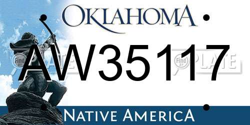 AW35117 Oklahoma License Plate