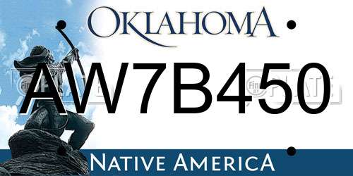 AW7B450 Oklahoma License Plate