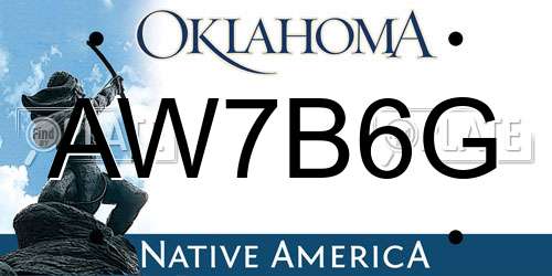 AW7B6G Oklahoma License Plate