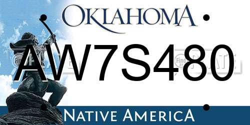 AW7S480 Oklahoma License Plate