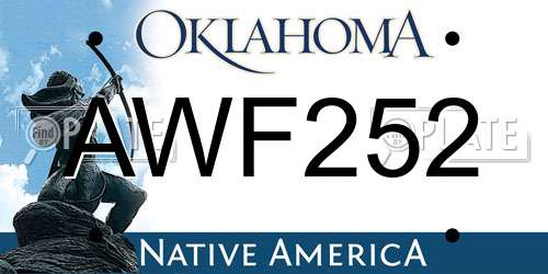 AWF252 Oklahoma License Plate