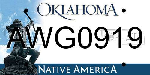 AWG0919 Oklahoma License Plate