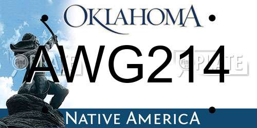 AWG214 Oklahoma License Plate