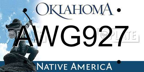 AWG927 Oklahoma License Plate