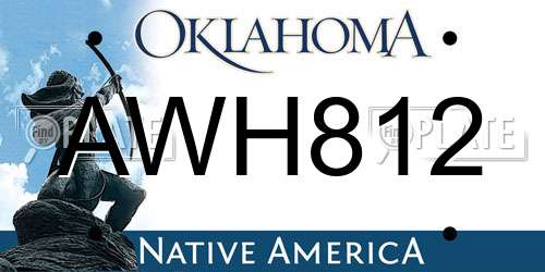AWH812 Oklahoma License Plate