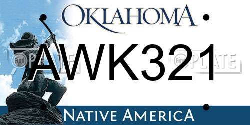 AWK321 Oklahoma License Plate