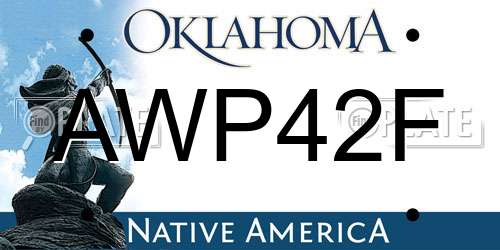 AWP42F Oklahoma License Plate