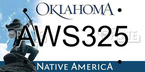 AWS325 Oklahoma License Plate
