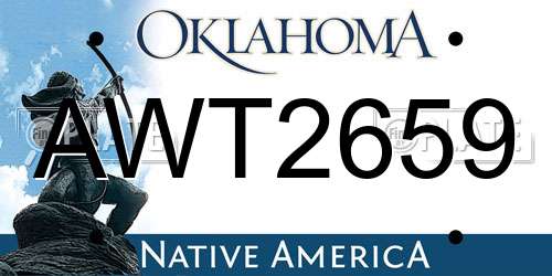AWT2659 Oklahoma License Plate