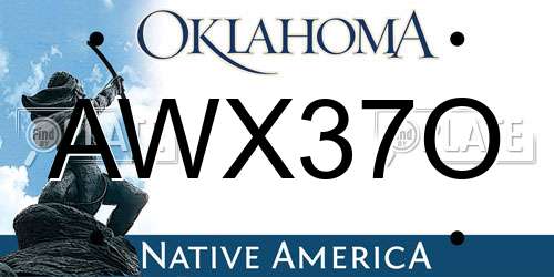 AWX37O Oklahoma License Plate