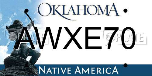 AWXE70 Oklahoma License Plate