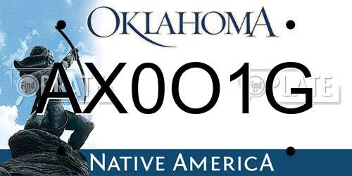 AX0O1G Oklahoma License Plate