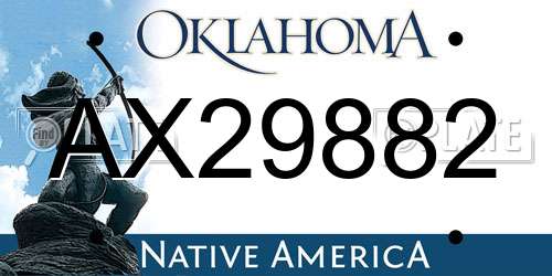 AX29882 Oklahoma License Plate