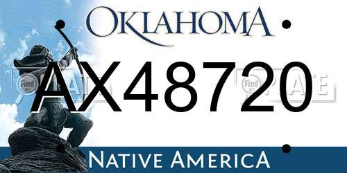AX48720 Oklahoma License Plate