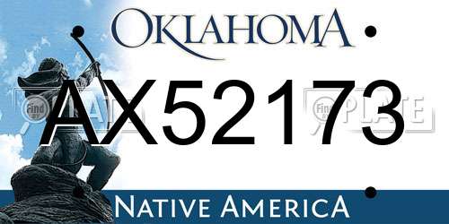 AX52173 Oklahoma License Plate