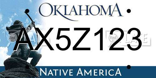 AX5Z123 Oklahoma License Plate