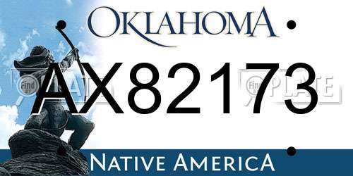 AX82173 Oklahoma License Plate