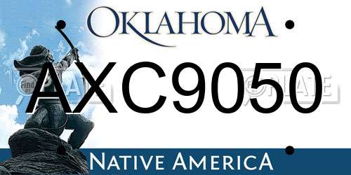 AXC9050 Oklahoma License Plate