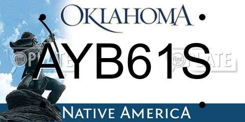AYB61S Oklahoma License Plate